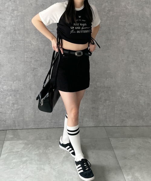 WEGO(ウィゴー)の「WEGO/ベルトデニムスカート(スカート・レディース・ブラック/カーキ・MEDIUM/SMALL)」の7枚目の写真