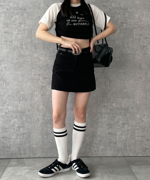 WEGO(ウィゴー)の「WEGO/ベルトデニムスカート(スカート・レディース・ブラック/カーキ・MEDIUM/SMALL)」の8枚目の写真