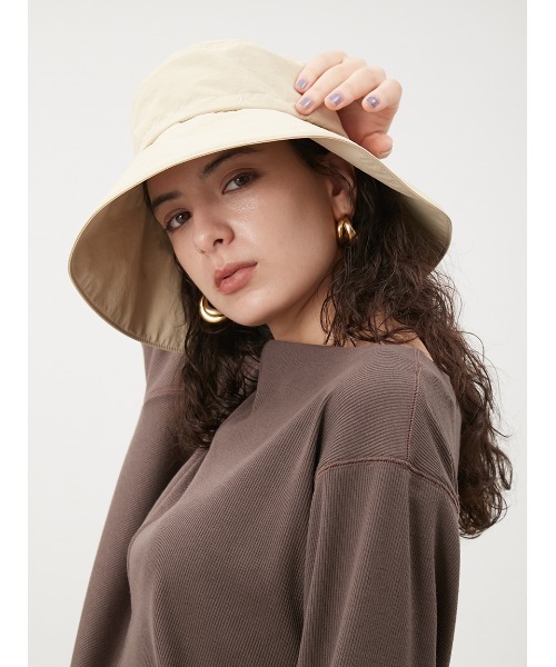 Mila Owen(ミラオーウェン)の「ベーシックバケットハット(ハット・レディース・ベージュ/チェック/ブラック・FREE)」の1枚目の写真