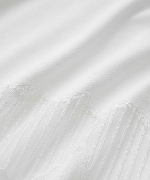 SALON adam et rope'（サロン アダム エ ロペ）の「シェルスカラップTシャツ（Tシャツ/カットソー・レディース・ブラック/オフホワイト・FREE）」の20枚目の写真