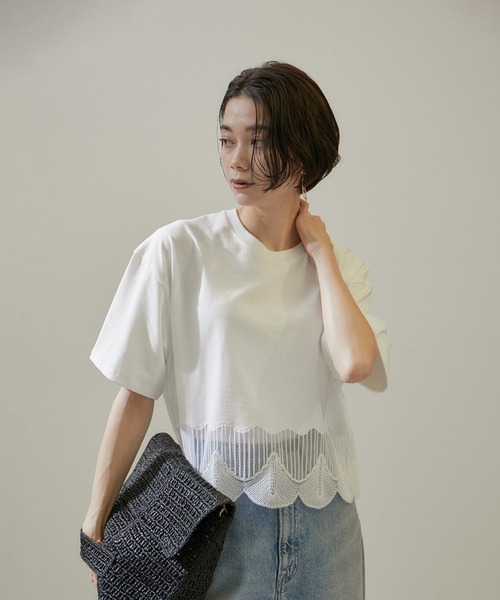 SALON adam et rope シェルスカラップTシャツ SALON adam et rope'（サロン アダム エ ロペ）の「シェルスカラップT