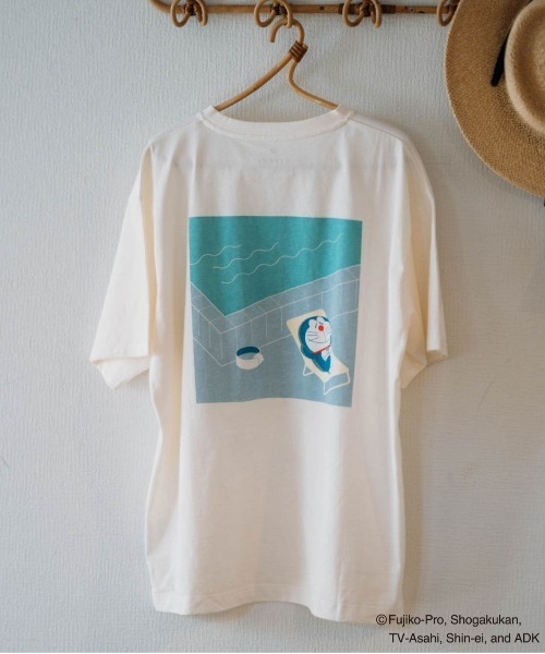 tシャツ 「TETERA×ドラえもん」SAUNA GIZA T / ドラえもん刺繍 エジプト綿 ショートスリーブ Tシャツ tete22-004 レデ TETERA×ドラえもん】SAUNA GIZA T / ドラえもん刺繍 エジプト綿