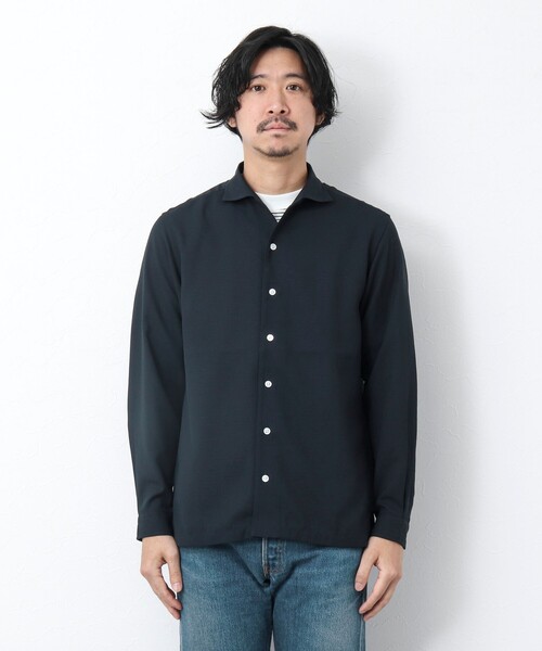 NOLLEY'S goodman（ノーリーズグッドマン）の「《防シワ / UVカット》ワンピースカラー長袖シャツ（シャツ/ブラウス・メンズ・ブラック/ベージュ/ネイビー・L/M/S）」の14枚目の写真