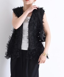 Eimee Law エイミーロウ フリンジ ニットベスト 新品 Eimee Law エイミーロウ アイボリー フリルデザイン ニット