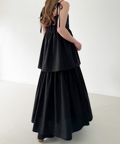 はしごリボンギンガムティアードスカパン ブラック Ank Rouge（アンクルージュ） パンツ はしごリボンフレアスカパン