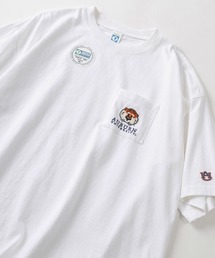 【DISCUS×UNIVERSITY COLLECTION】2カレッジ オフィシャルロゴ フロントプリント＆刺繍デザイン ビッグシルエット 半袖Tシャツ/ポケットT