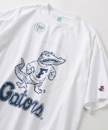 【DISCUS×UNIVERSITY COLLECTION】2カレッジ オフィシャルロゴ フロントプリント＆刺繍デザイン ビッグシルエット 半袖Tシャツ/ポケットT