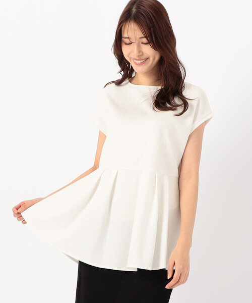 COMME CA ISM(コムサイズム)の「【サスティナブル】 AQUAROBE ペプラム ポンチ カットソー(Tシャツ/カットソー・レディース・ブルー/ネイビー/ホワイト・FREE)」の5枚目の写真