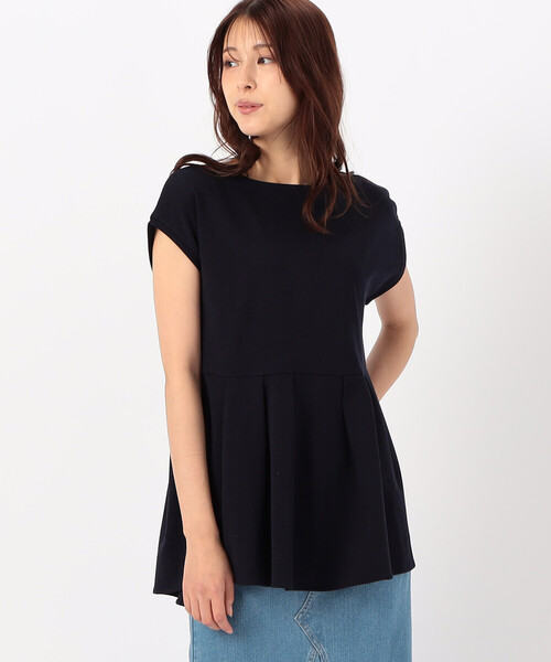 COMME CA ISM(コムサイズム)の「【サスティナブル】 AQUAROBE ペプラム ポンチ カットソー(Tシャツ/カットソー・レディース・ブルー/ネイビー/ホワイト・FREE)」の7枚目の写真