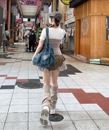 XU（エックスユー）の「【Never mind the XU】2way denim bag / 【ネバーマインド ザ エックスユー】ツーウェイデニムショルダーバッグハンドバッグ（ショルダーバッグ）」