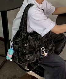 XU（エックスユー）の「【Never mind the XU】2way denim bag / 【ネバーマインド ザ エックスユー】ツーウェイデニムショルダーバッグハンドバッグ（ショルダーバッグ）」