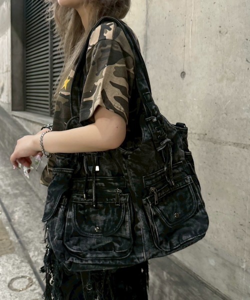 2way／denim tulle bag／ワンショルダー Never mind the XU】2way denim bag / 【ネバーマインド ザ