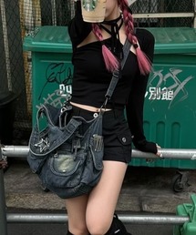XU（エックスユー）の「【Never mind the XU】2way denim bag / 【ネバーマインド ザ エックスユー】ツーウェイデニムショルダーバッグハンドバッグ（ショルダーバッグ）」