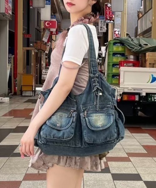 XU(エックスユー)の「【Never mind the XU】2way denim bag / 【ネバーマインド ザ エックスユー】ツーウェイデニムショルダーバッグハンドバッグ(ショルダーバッグ・メンズ・ブルー/ブラック・ONE SIZE)」の20枚目の写真