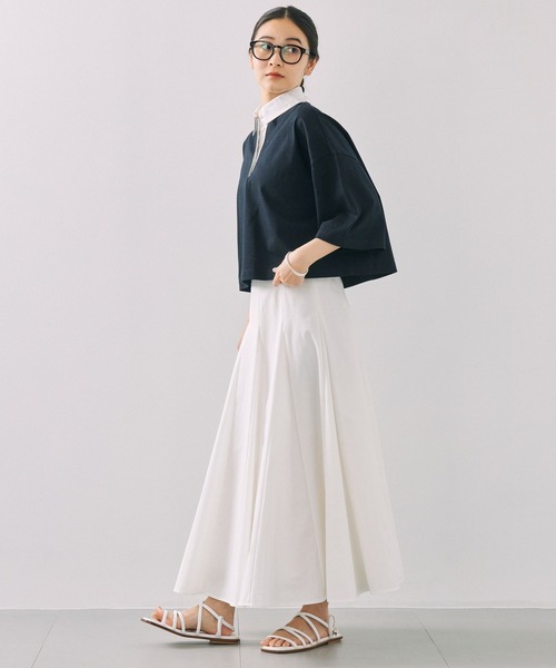 BABYLONE（バビロン）の「[OT]タイプフレアミディースカート（スカート・レディース・オフホワイト/ブラック・フリー）」の8枚目の写真