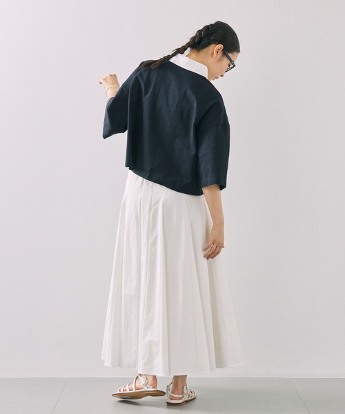 BABYLONE（バビロン）の「[OT]タイプフレアミディースカート（スカート・レディース・オフホワイト/ブラック・フリー）」の9枚目の写真