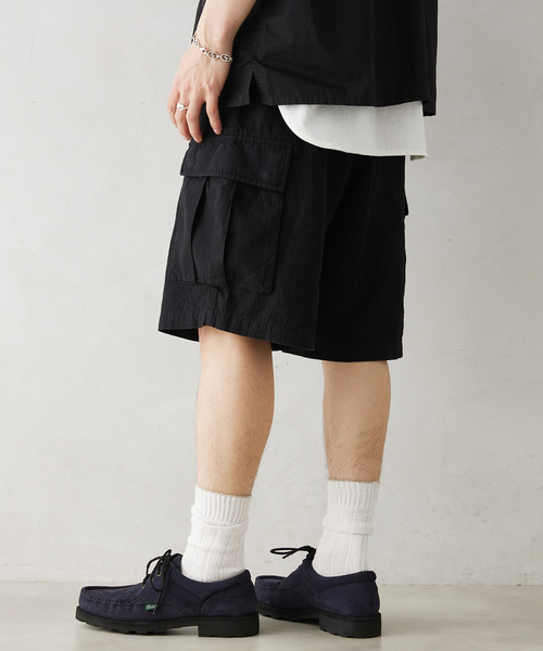 JOURNAL STANDARD relume（ジャーナルスタンダード　レリューム）の「HOUSE HOLD / ハウスホールド コットンリネンイージーカーゴショーツ（その他パンツ・メンズ・ブラック/アイボリー/サファリグリーン・MEDIUM/LARGE）」の21枚目の写真