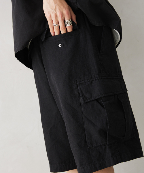 JOURNAL STANDARD relume（ジャーナルスタンダード　レリューム）の「HOUSE HOLD / ハウスホールド コットンリネンイージーカーゴショーツ（その他パンツ・メンズ・ブラック/アイボリー/サファリグリーン・MEDIUM/LARGE）」の19枚目の写真