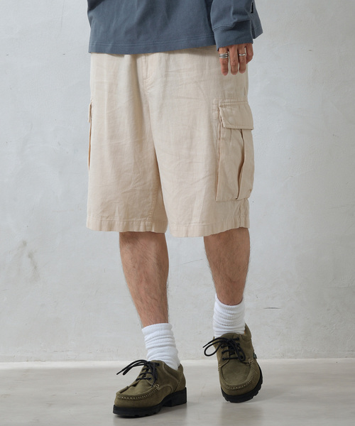JOURNAL STANDARD relume（ジャーナルスタンダード　レリューム）の「HOUSE HOLD / ハウスホールド コットンリネンイージーカーゴショーツ（その他パンツ・メンズ・ブラック/アイボリー/サファリグリーン・MEDIUM/LARGE）」の13枚目の写真