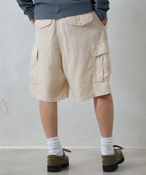 JOURNAL STANDARD relume（ジャーナルスタンダード　レリューム）の「HOUSE HOLD / ハウスホールド コットンリネンイージーカーゴショーツ（その他パンツ・メンズ・ブラック/アイボリー/サファリグリーン・MEDIUM/LARGE）」の11枚目の写真