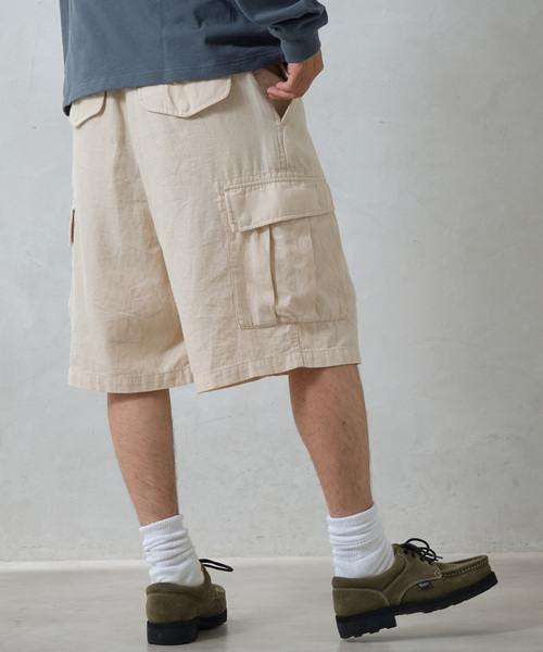 JOURNAL STANDARD relume（ジャーナルスタンダード　レリューム）の「HOUSE HOLD / ハウスホールド コットンリネンイージーカーゴショーツ（その他パンツ・メンズ・ブラック/アイボリー/サファリグリーン・MEDIUM/LARGE）」の10枚目の写真