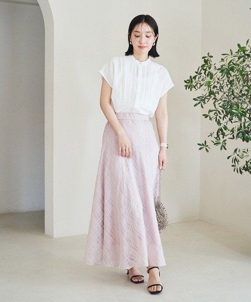 VIS（ビス）の「【接触冷感・洗える】気流染めピンタックブラウス（シャツ/ブラウス・レディース・ネイビー/ブルー系その他6/ホワイト/オレンジ系その他4・FREE）」の19枚目の写真