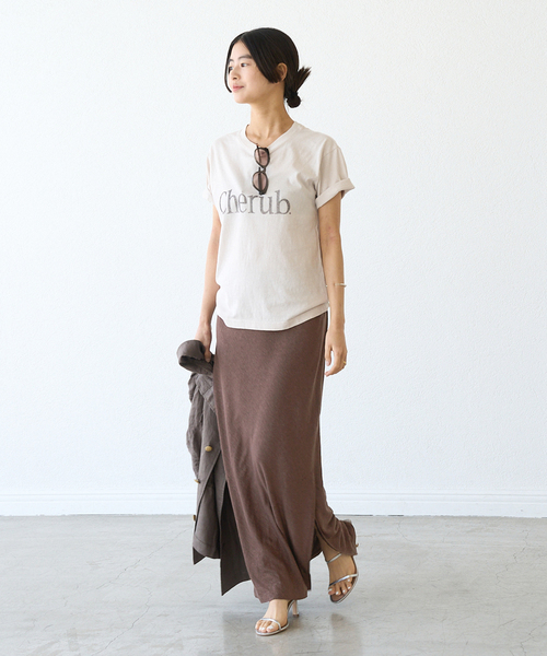 【24ss✨新品】　イエナ　ラスパイユ別注ジャージースカート（38）麻　ブラウン 24ss✨新品】 イエナ ラスパイユ別注ジャージースカート（38）麻