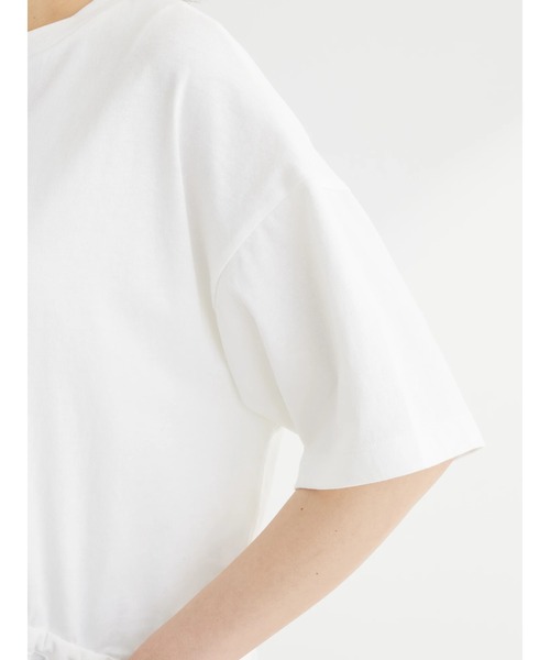 Green Parks(グリーンパークス)の「ドロスト切替えドッキングカットプルオーバー(Tシャツ/カットソー・レディース・ブラック/グレイッシュベージュ/オフホワイト/ダークカーキ・FREE)」の12枚目の写真