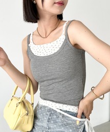 CLEA（クレア）の「小花柄フェイクレイヤードカップ付きキャミソール（キャミソール）」