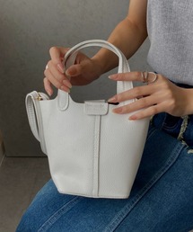 2WAYコンパクトバケツバッグ PUショルダーバッグ