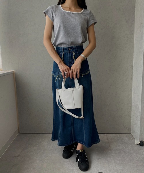 MYMOOD.（マイムード）の「２WAYコンパクトバケツバッグ PUショルダーバッグ（ハンドバッグ・レディース・ブラック/グリーン/ホワイト・FREE）」の14枚目の写真