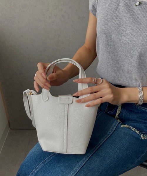 セール】2WAYコンパクトバケツバッグ PUショルダーバッグ