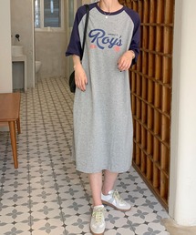 meJane | 配色ラグランプリント 半そでTシャツワンピース(ワンピース)