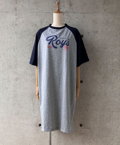 meJane(ミージェーン)の「配色ラグランプリント 半そでTシャツワンピース(ワンピース・レディース・ブラック系/グレー系・FREE)」の9枚目の写真