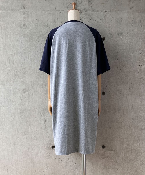 meJane(ミージェーン)の「配色ラグランプリント 半そでTシャツワンピース(ワンピース・レディース・ブラック系/グレー系・FREE)」の7枚目の写真