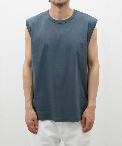 EDIFICE（エディフィス）の「BUREAU (ビューロー) SLEEVELESS TEE（Tシャツ/カットソー・メンズ・グレー/ホワイト/ブラック・MEDIUM/LARGE）」の3枚目の写真