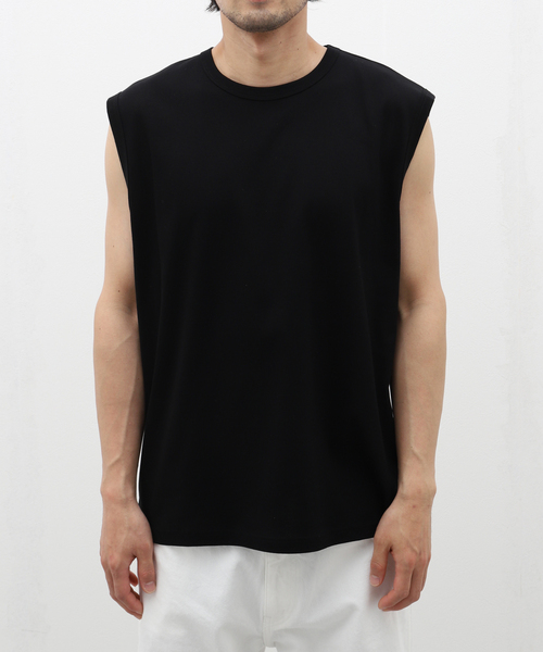 EDIFICE（エディフィス）の「BUREAU (ビューロー) SLEEVELESS TEE（Tシャツ/カットソー・メンズ・グレー/ホワイト/ブラック・MEDIUM/LARGE）」の2枚目の写真