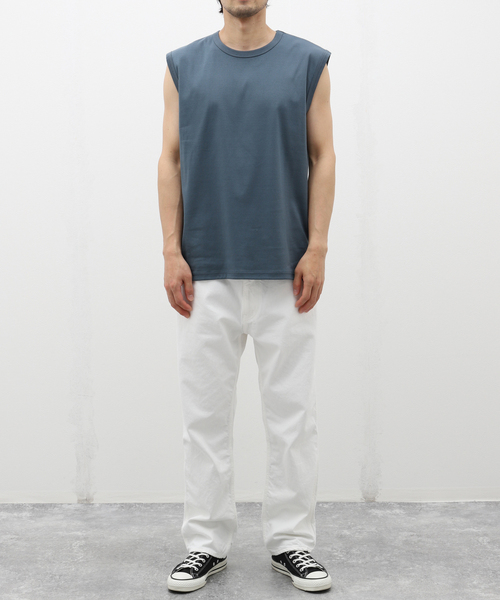 EDIFICE（エディフィス）の「BUREAU (ビューロー) SLEEVELESS TEE（Tシャツ/カットソー・メンズ・グレー/ホワイト/ブラック・MEDIUM/LARGE）」の4枚目の写真