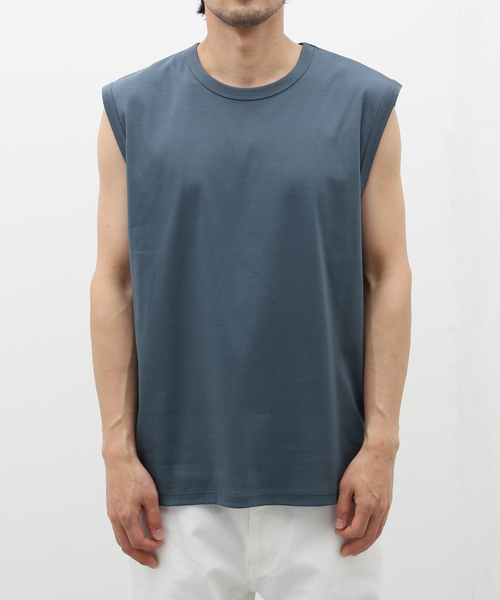 EDIFICE（エディフィス）の「BUREAU (ビューロー) SLEEVELESS TEE（Tシャツ/カットソー・メンズ・グレー/ホワイト/ブラック・MEDIUM/LARGE）」の5枚目の写真