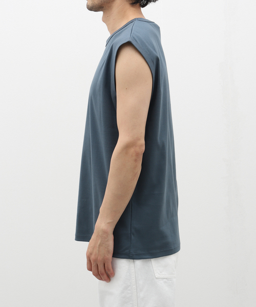 EDIFICE（エディフィス）の「BUREAU (ビューロー) SLEEVELESS TEE（Tシャツ/カットソー・メンズ・グレー/ホワイト/ブラック・MEDIUM/LARGE）」の6枚目の写真
