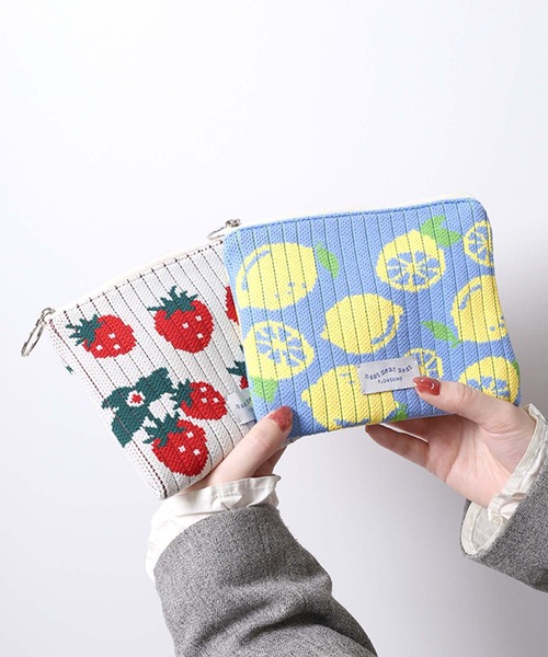 ハート/リボン/ニット/フラットポーチ（ポーチ）｜Flowering（フラワー