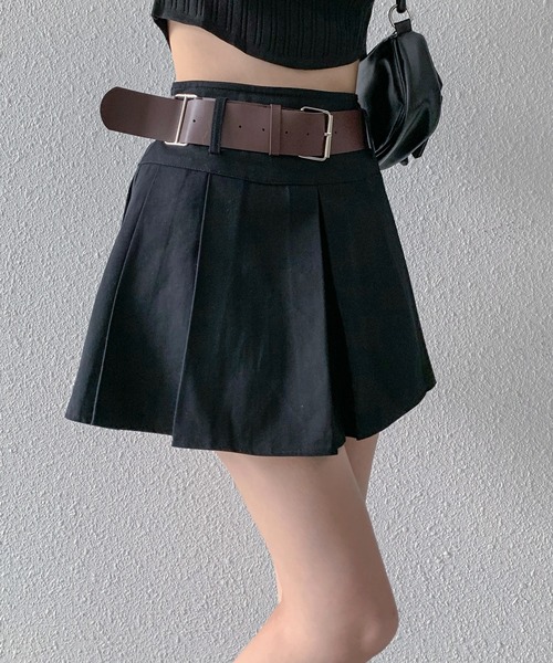 Teem Store(チームストア)の「ワイドプリーツ ミニスカート スカパン(スカート・レディース・ベージュ/ブラック・L/S/M)」の6枚目の写真