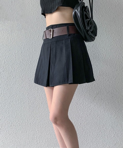 Teem Store(チームストア)の「ワイドプリーツ ミニスカート スカパン(スカート・レディース・ベージュ/ブラック・L/S/M)」の10枚目の写真