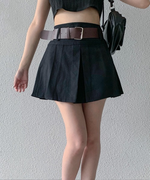 Teem Store(チームストア)の「ワイドプリーツ ミニスカート スカパン(スカート・レディース・ベージュ/ブラック・L/S/M)」の15枚目の写真