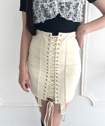 √nuage（ルートニュアージュ）の「レースアップガータータイトスカート（スカート）」