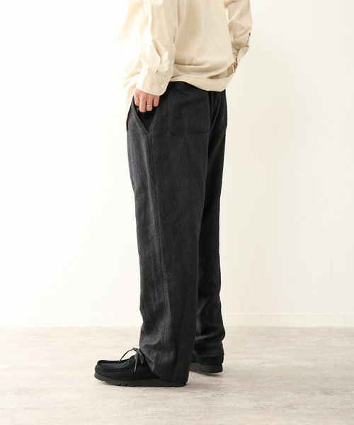 UNFOLLOW（アンフォロー）の「【FOLL / フォル】washed wool linen relax pants（スラックス・メンズ・ブラック・2/3）」の8枚目の写真