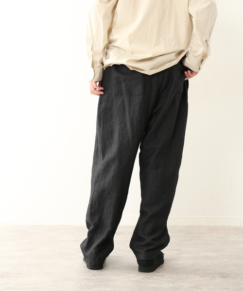 UNFOLLOW（アンフォロー）の「【FOLL / フォル】washed wool linen relax pants（スラックス・メンズ・ブラック・2/3）」の9枚目の写真