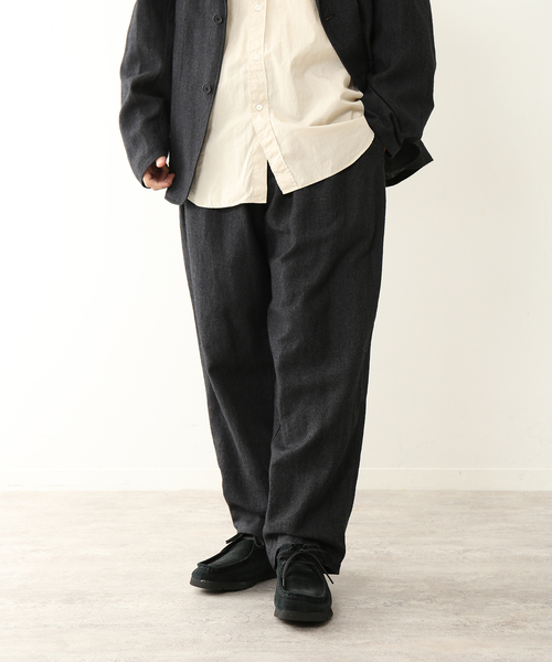 UNFOLLOW（アンフォロー）の「【FOLL / フォル】washed wool linen relax pants（スラックス・メンズ・ブラック・2/3）」の10枚目の写真