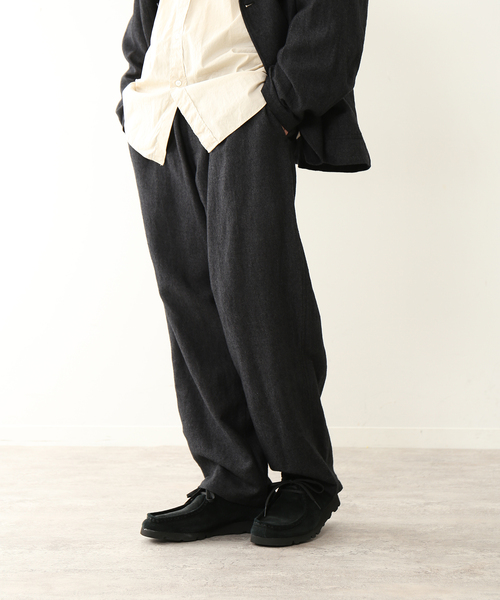 UNFOLLOW（アンフォロー）の「【FOLL / フォル】washed wool linen relax pants（スラックス・メンズ・ブラック・2/3）」の11枚目の写真