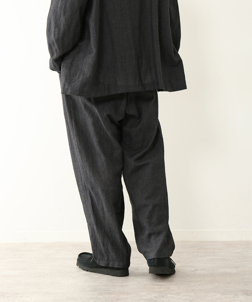 UNFOLLOW（アンフォロー）の「【FOLL / フォル】washed wool linen relax pants（スラックス・メンズ・ブラック・2/3）」の12枚目の写真